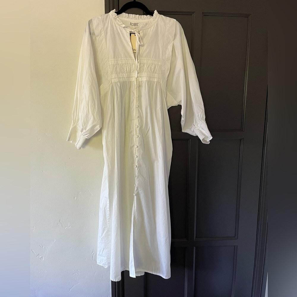 Rowie the Label white cotton boho dress with pockets